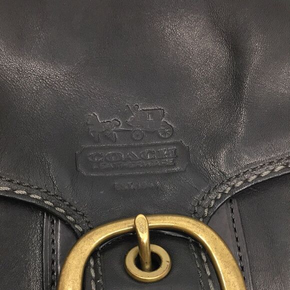 Coach Bleecker Black burnished leather Shoulder Handbag Style 11428 - Picture 4 of 16